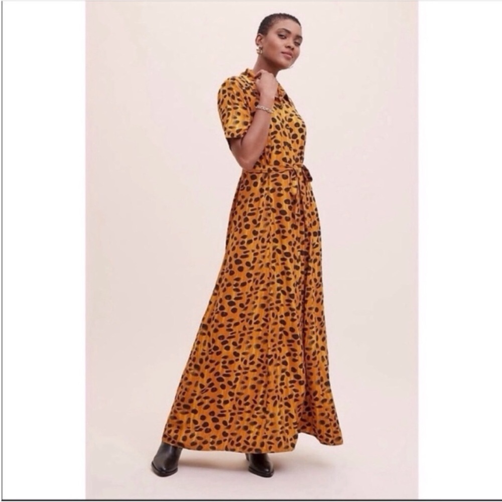 - Anthropologie Porridge Vianne Belted Maxi Dress Size 0 to 2 - Picture 7 of 13
